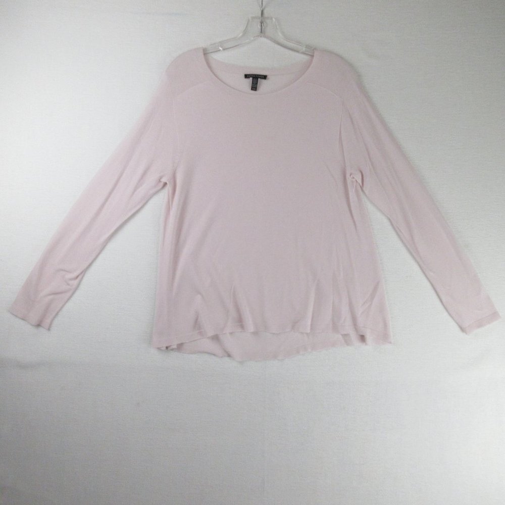 Eileen Fisher Sheer Long Sleeve Sweater Size M Soft Pink
